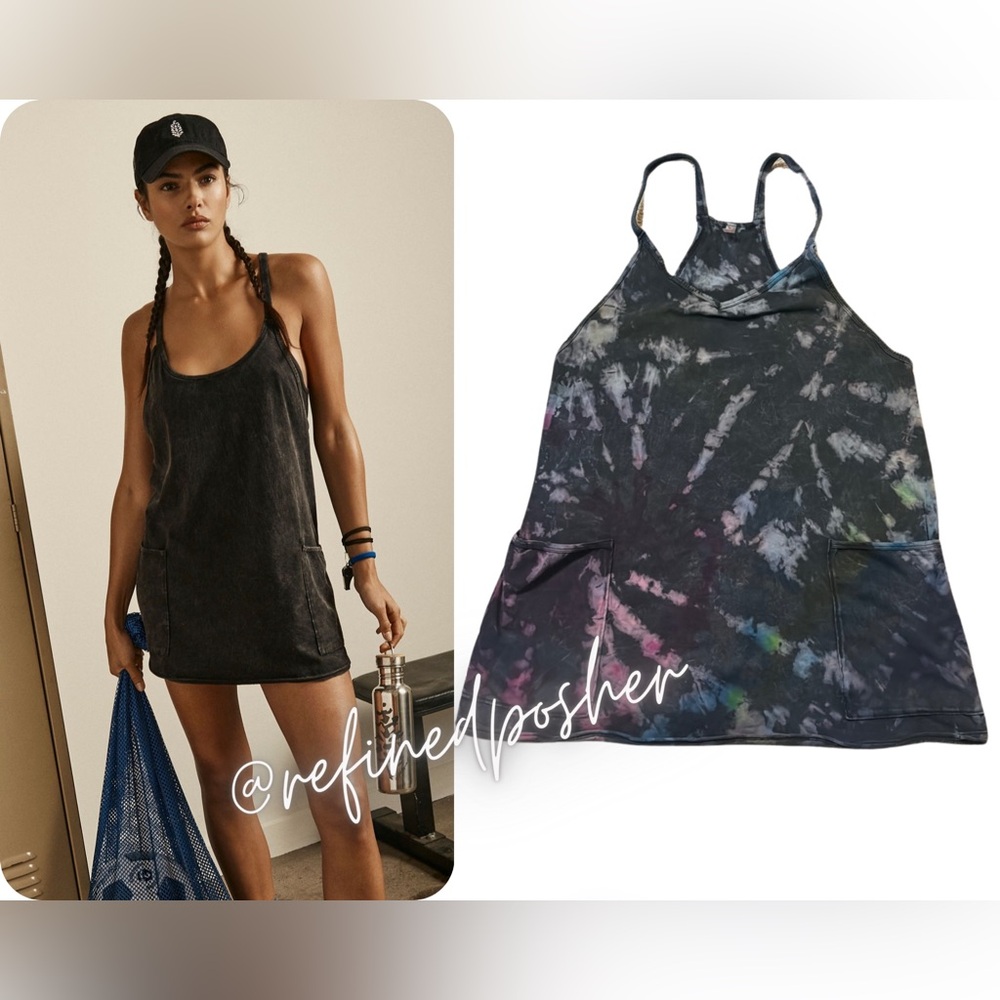 Free People Movement Hot Shot Mini Romper size Small NEW Black Reverse Dye